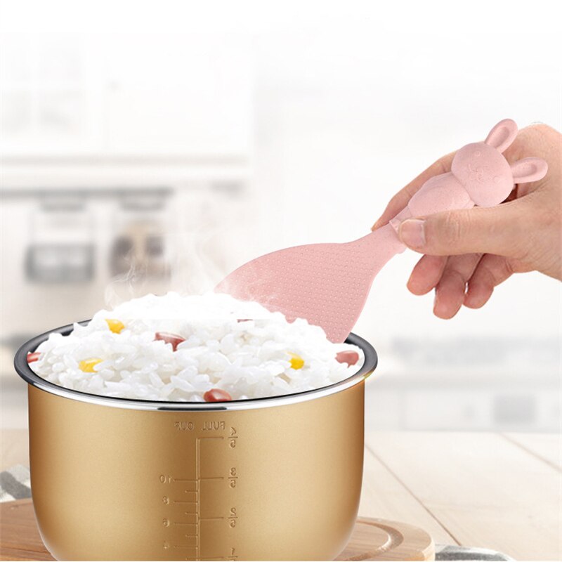 Rice Spoon Cute Wheat Straw Rabbit Spoon Can Stand Up Rabbit Rice Shovel Rice Cooker Rice Spoon Non-stick Rice Cartoon