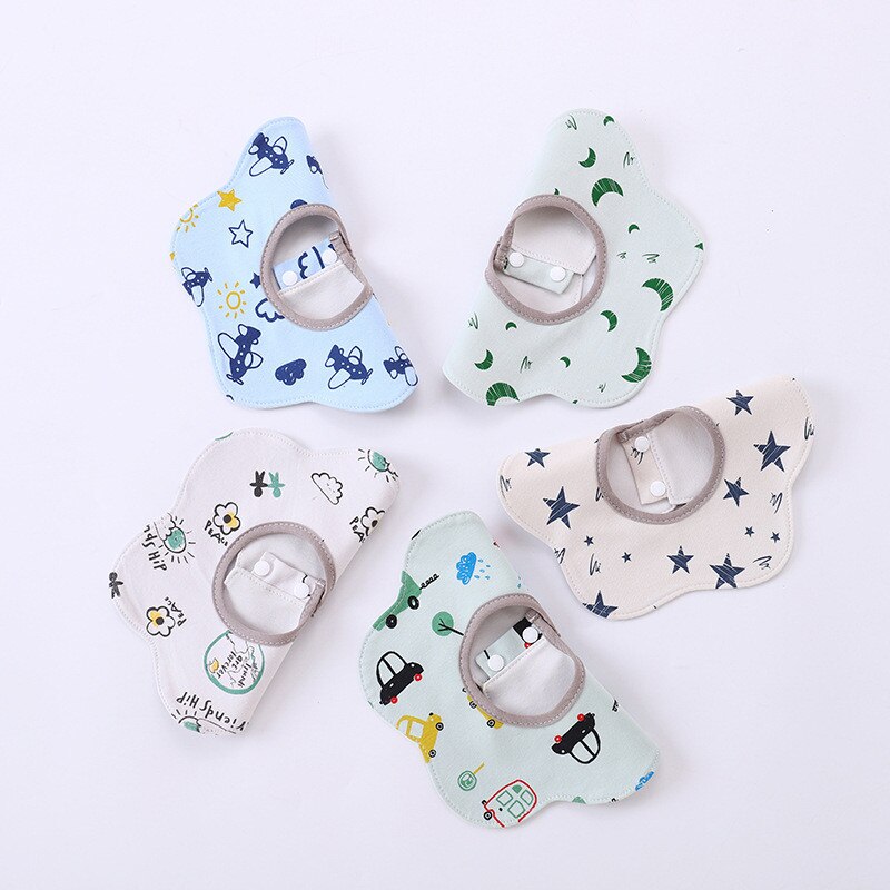 Cotton Baby Boys And Girls Feeding Burp Cloths 360 degrees Rotating Baby Bibs Towel Cute Bandanas Scarf Children Cravat Stuff