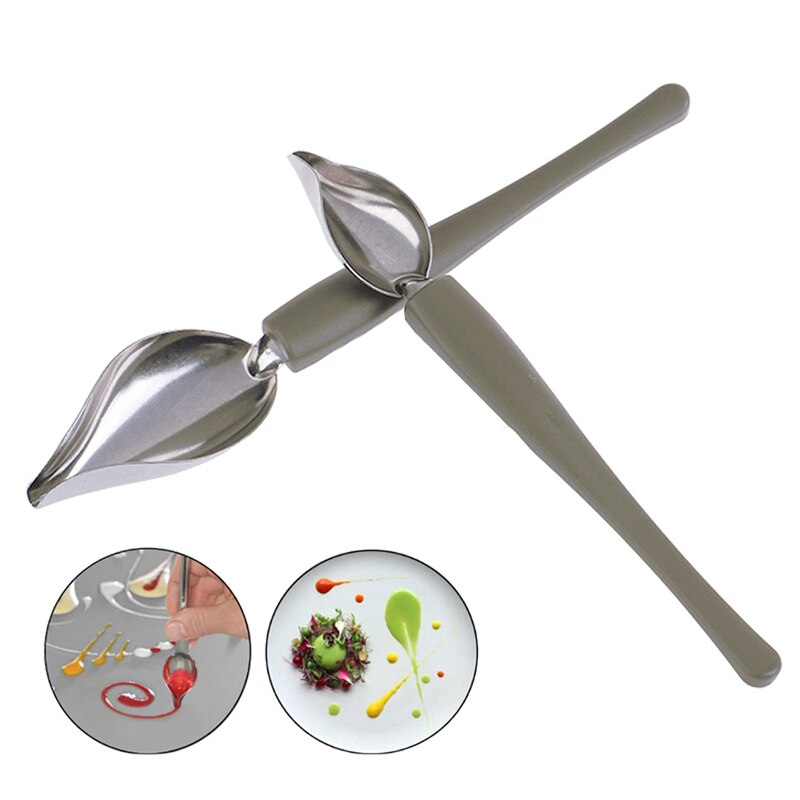 Portable Chef Decoration Pencil Anti-slip Accessories Draw Tools Stainless Steel Mini Sauce Painting Coffee Spoon Kitchen Home