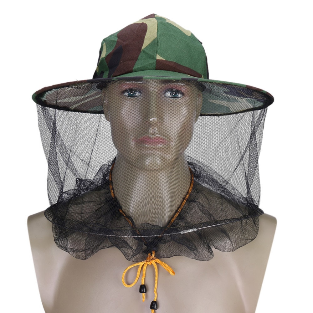 Camouflage Fishing Hat Bee Keeping Insects Mosquito Net ,Suitable for Anti wind, sand control and mosquito repelling