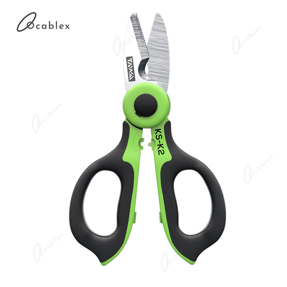 Handheld TAWAA KS-K2 Fiber Optik Kevlar Schere Fiber Optik Kevalr Cutter Edelstahl Schere mit 3 Löcher Faser Stripper: eins pc Schere