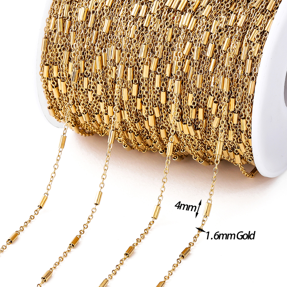Sieraden Maakketting - 2 Meter - 7 Types - 14k Goud Verguld Messing Ronde Schakelketting: Marineblauw