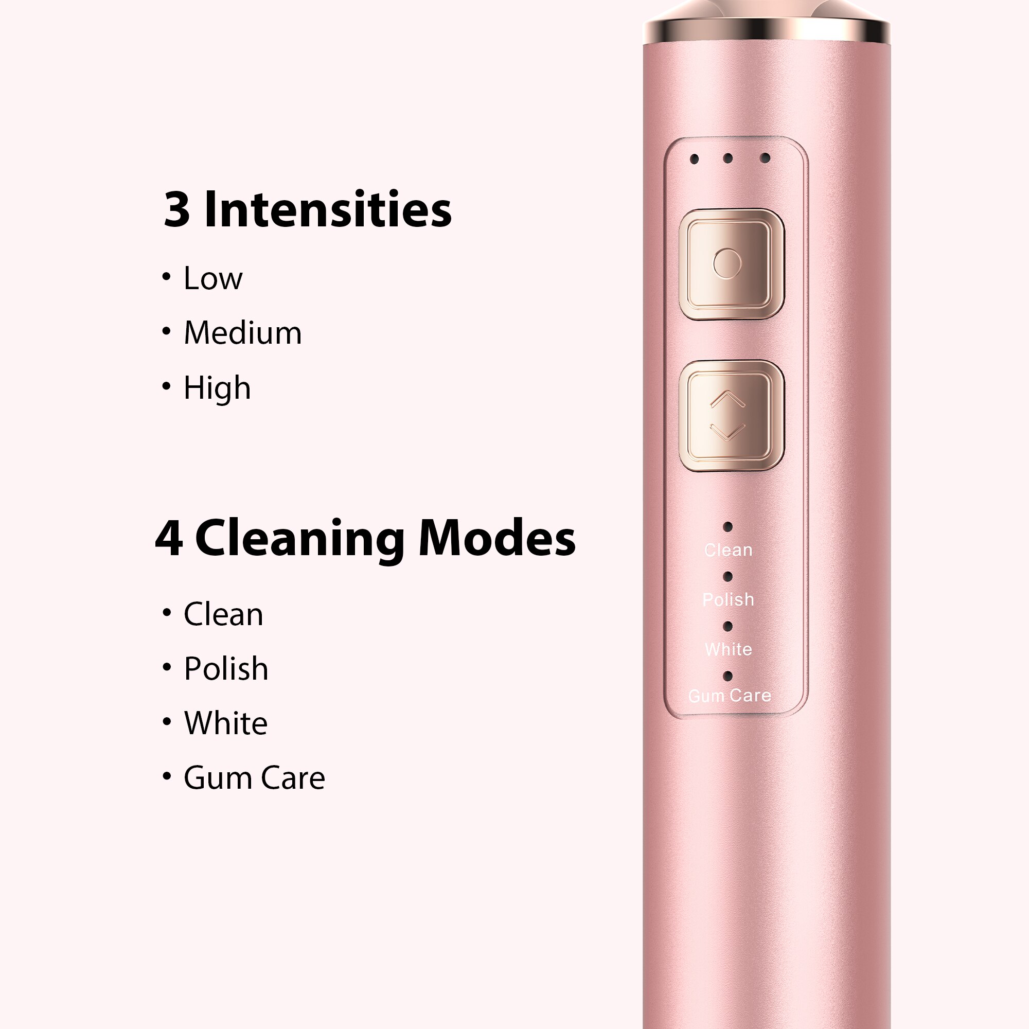 FOSOO – brosse à dents électrique sonique APEX 42000VPM, 2 Min, minuterie intelligente, autonomie de la batterie de 180 jours, 4 Modes de nettoyage, 2 têtes de brosse roses