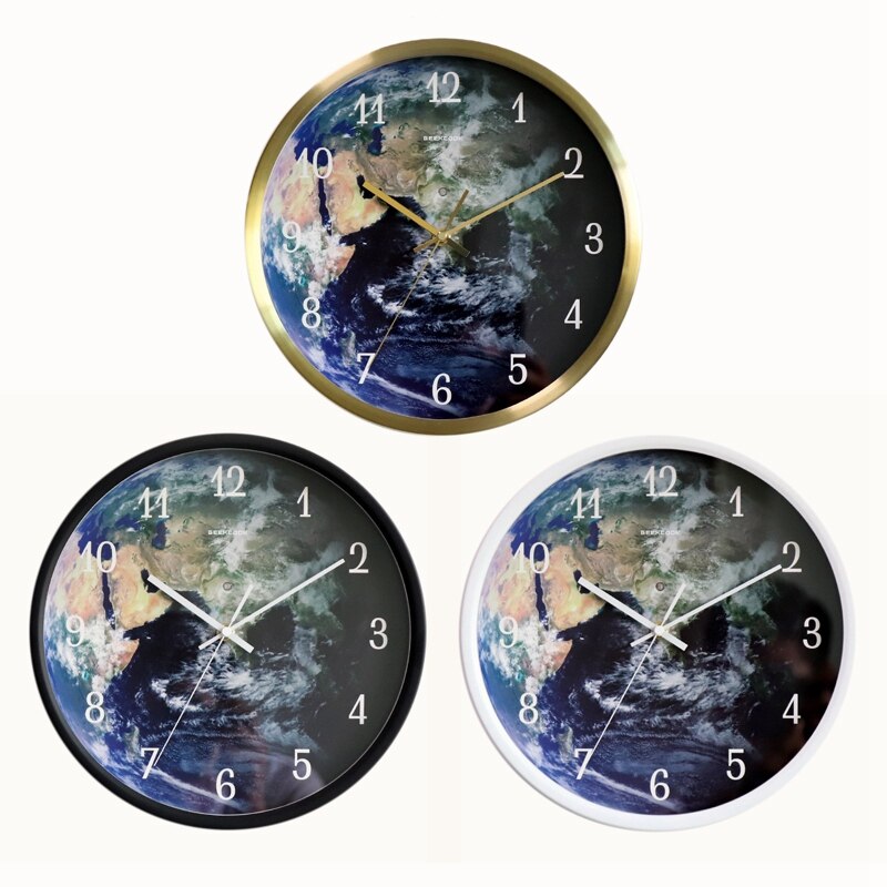 GEEKCOOK leuchtend Wanduhr Moderne Stimme Kontrolle Stille Nacht Lichter LED glühend Uhren Wohnzimmer Dekor