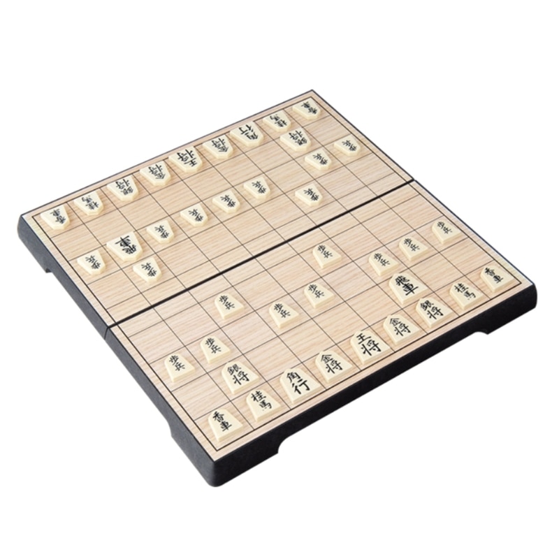 Tablero de juegos de ajedrez japonés plegable magnético Shogi, puzle de juguete de 25x25cm