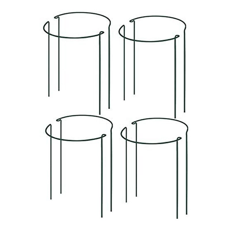 -Plant Support Stake 8-Pack Half Round Metal Garden Plant Supports Green Garden Plant Support Ring Garden Border 21X35cm