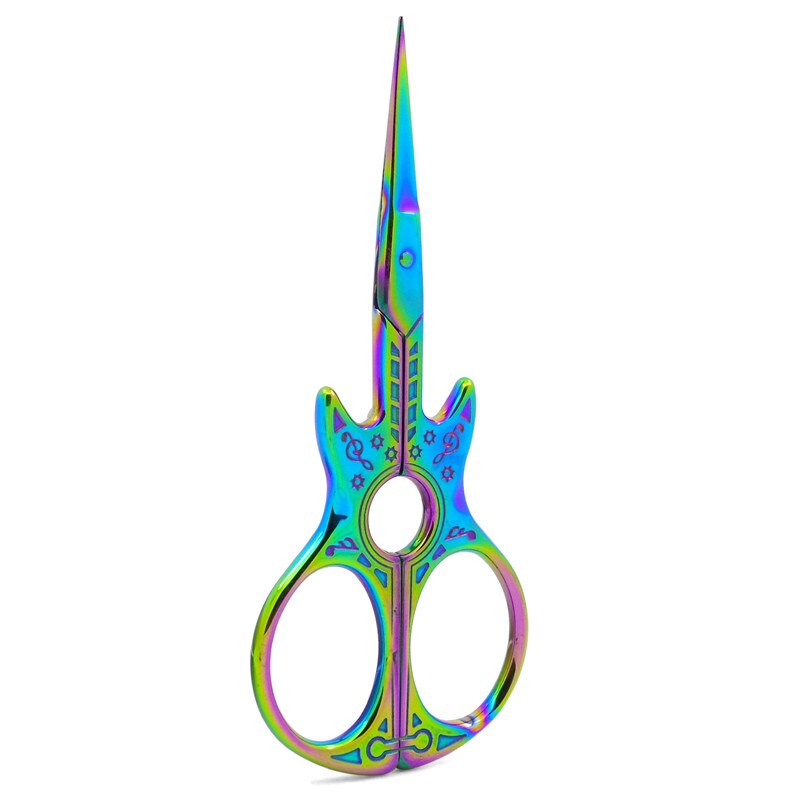 Tailor Scissors Sharp Stainless Steel Needlework Scissors Guitar Gold Small Embroidery Scissors: Colorful