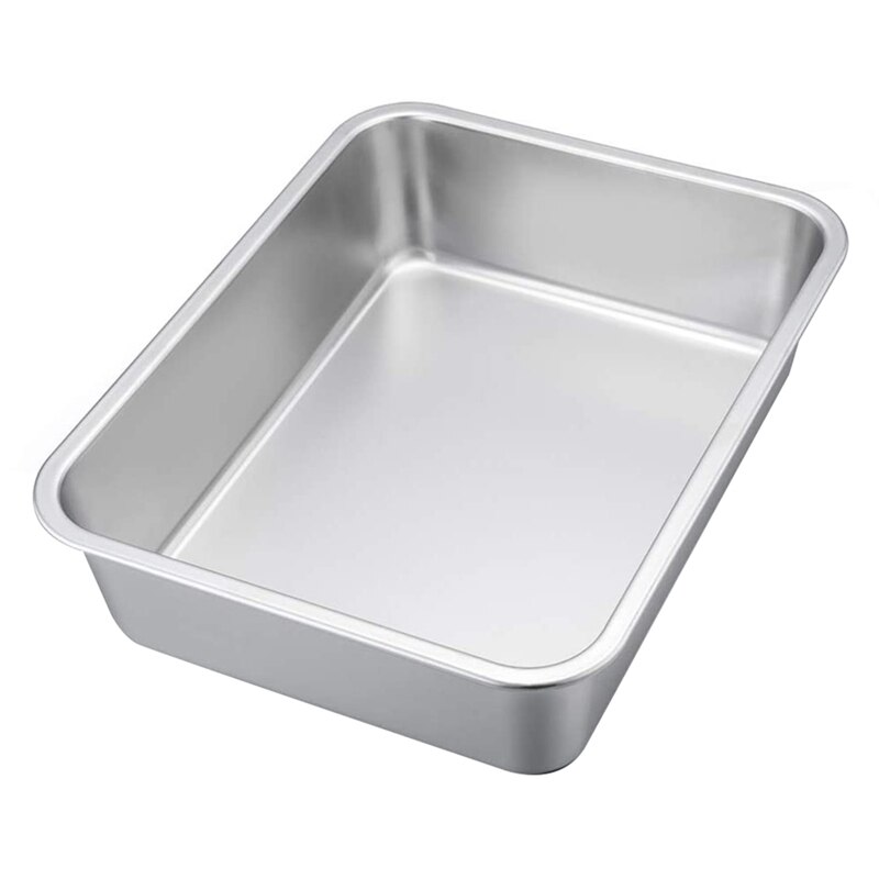 XD-Lasagna Pan, Rectangular Cake Pan Roaster Pasta Baking Cookie Sheet Pan Stainless Steel, Heavy Duty & Durable: Default Title