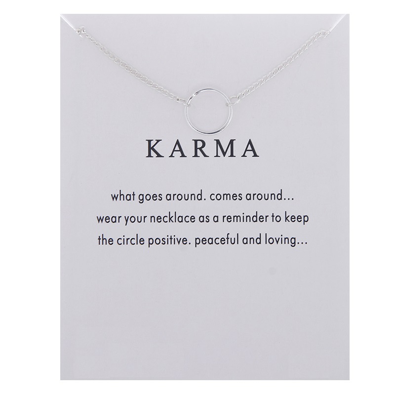 Jewelry Heart Love Cross wish bones Karma Necklace Pendants Women: 0004 Circle