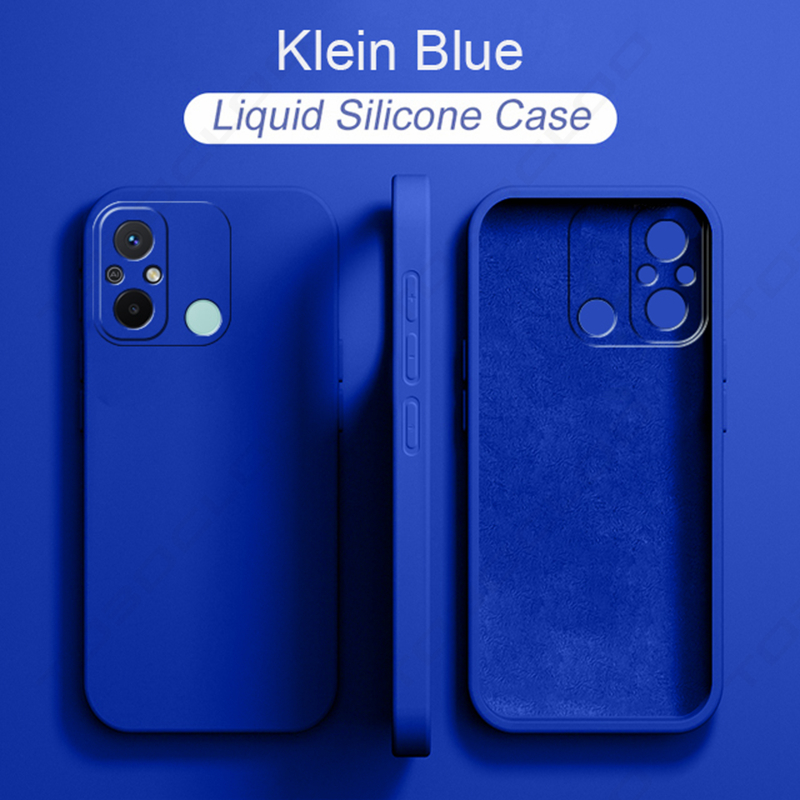 Luxe originele zachte hoes van vloeibaar siliconen voor xiaomi redmi 12c , redmi 12c red  mi 12c global version 12 c hoesje: Donkerblauw