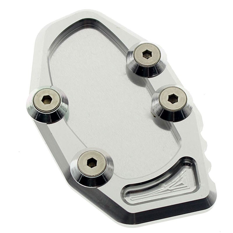 For YAMAHA YZF R25 R3 MT25 MT03 MT-03 Motorcycle Foot Kickstand Side Stand Extension Pad Plate Enlarger Cover: Silver