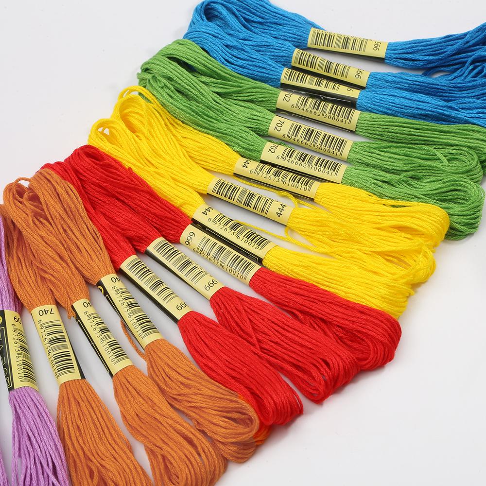 Fil de couture en point de croix coloré, 5 pièces/sac par petite barre 7.5m, , fournitures et tissus pour bricolage de vêtements, offre spéciale