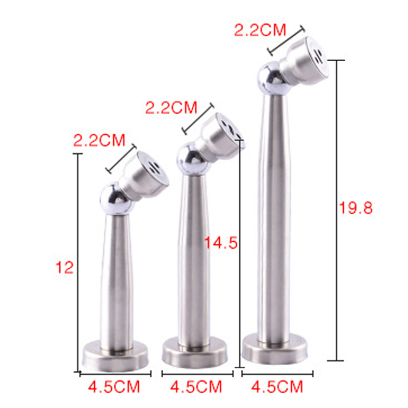 Lengthen Stainless Steel Magnetic Sliver Door Stop Stopper Holder Catch Floor Fitting With Screws For Bedroom Family Home Etc