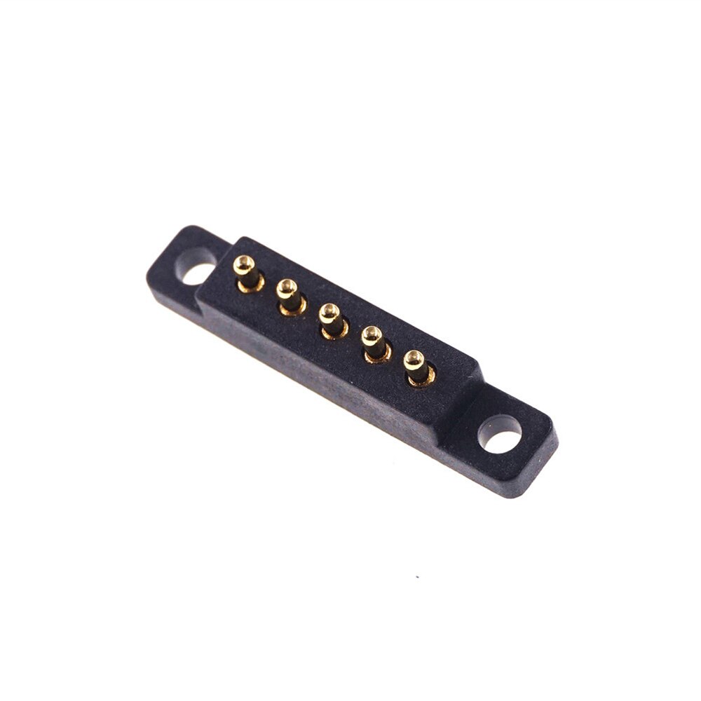 1-3Pair Spring Loaded Connector Pogo Pin 5 Pin 2.54 mm Pitch Through Holes PCB Vertical With Flange Panel Mount Single Row Strip