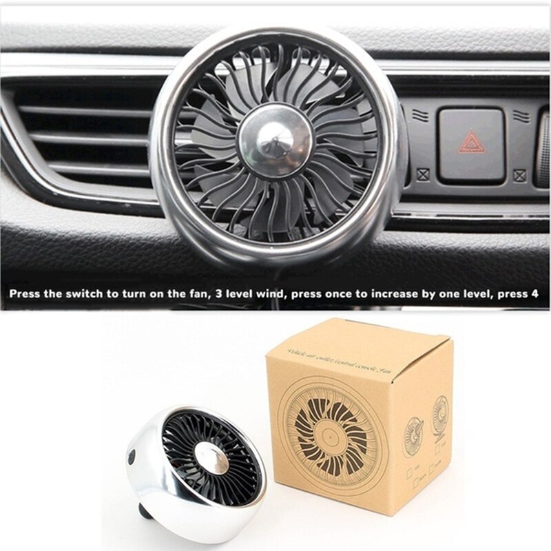 Multi-Functie Auto Airco Ventilator 360 Graden Draaibare 3 Speed Dual Hoofd Usb Auto Air Koelventilator Circulatiepomp auto Levert