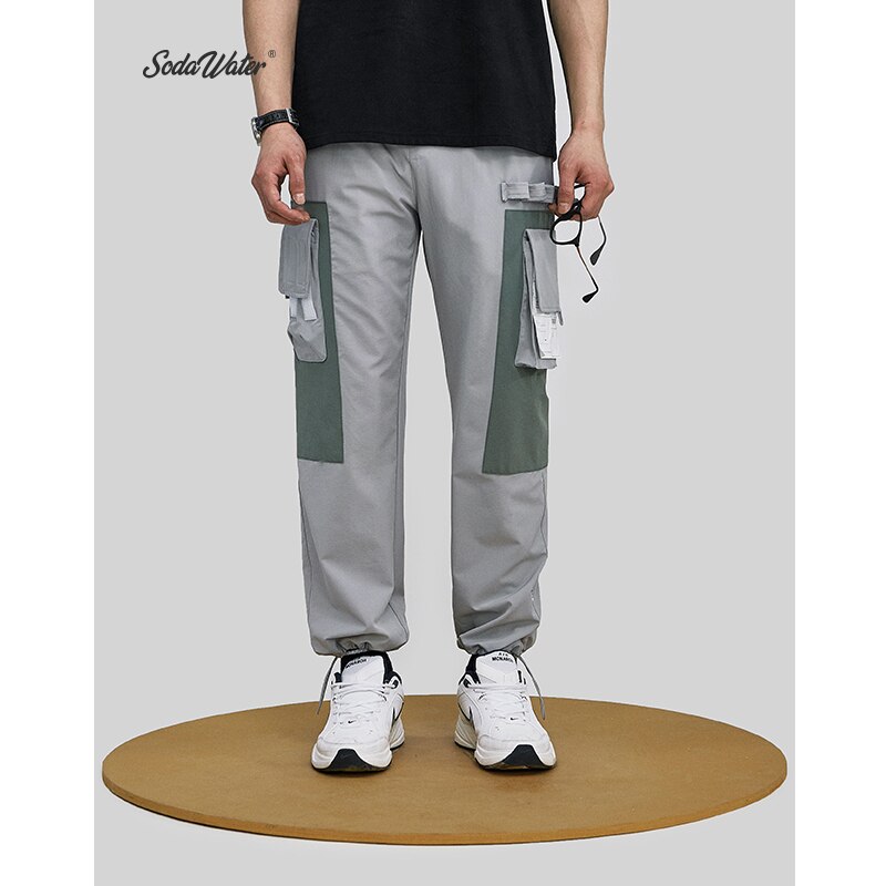 SODA WATER Hip Hop Cargo pantalon Streetwear hommes survêtement Harem pantalon Multi poche pantalon décontracté pour hommes jogging homme pantalon survetement homme complet de 81162 W