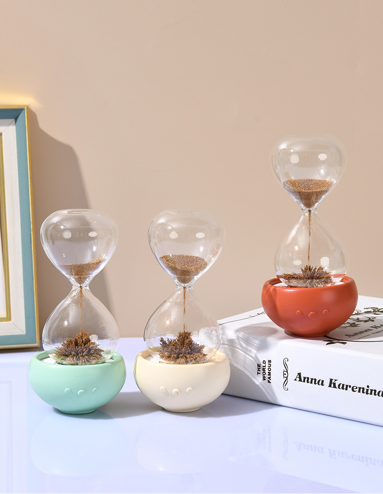 Reloj de arena magnético, decoración creativa en maceta, reloj de arena para el hogar, de cumpleaños, escritorio de trabajo de oficina para niño, artefacto curativo de descompresión
