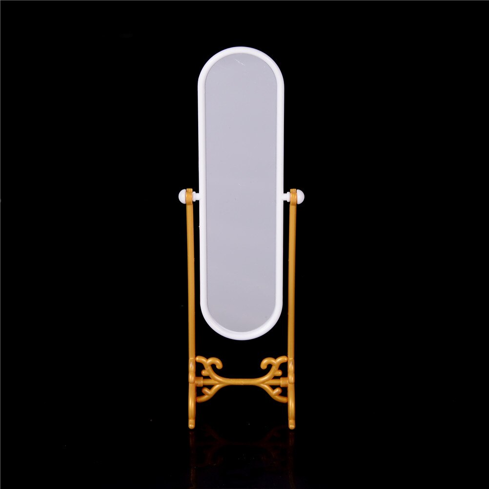 Metal Practical Bathroom House Miniature Vintage Glod Sliver Rose Gold Vanity Mini Mirror 1/12 Scale Dolls Furniture Toy: 10