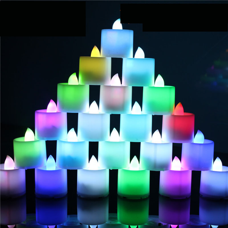 1 Pcs Led Kaars Multicolor Lamp Simulatie Kleur Vlam Thee Licht Thuis Bruiloft Verjaardagsfeestje Decoratie