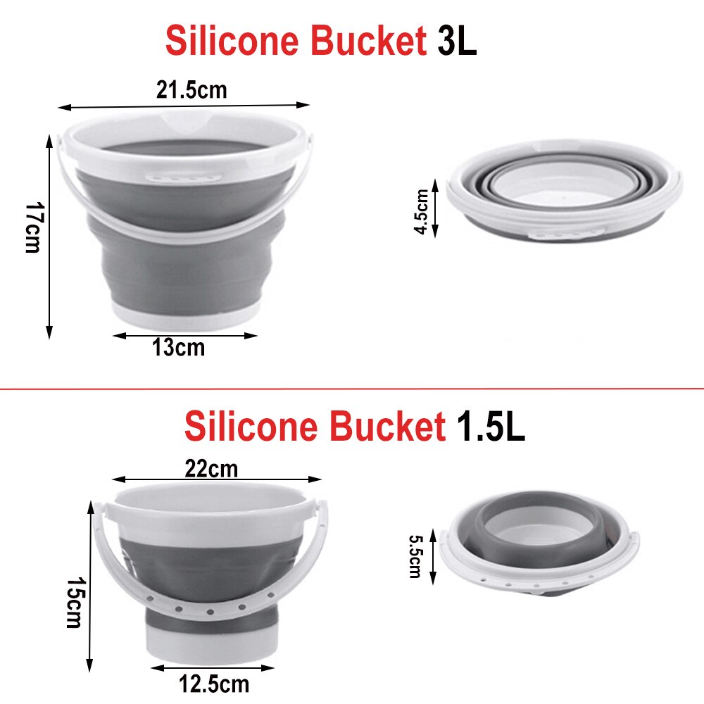 Grote Siliconen Opvouwbare Emmer Voor Badkamer Camp Outdoor Vissen Camping Opvouwbare Emmers Multifunctionele Portable Home Storage Tool