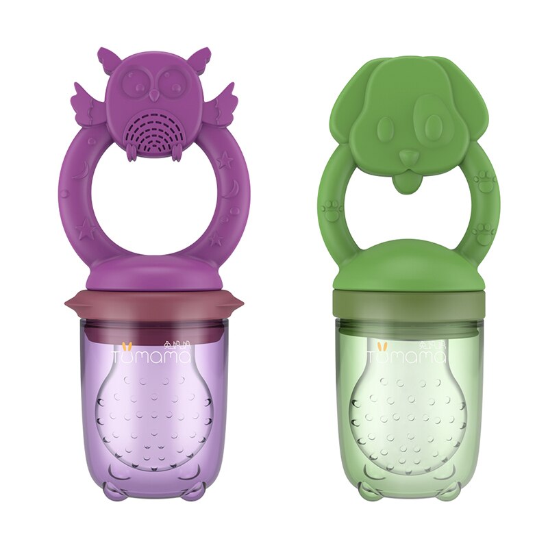 Baby extra voedsel feeder silicagel kan bijten groenten en fruit, LECO kan koken baby hap muziek in heet water: Color box Puppy  OWL