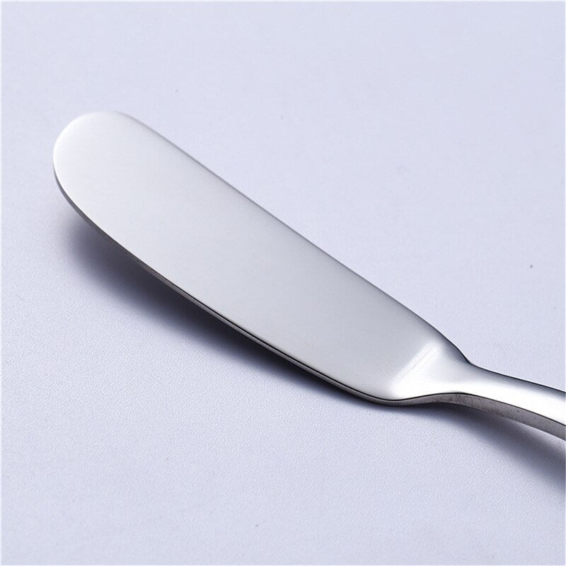 Cuchillo de acero inoxidable para mantequilla, utensilios plateados para Postres, esparcidor de mermelada, cubiertos de utensilio, herramientas de postre para tostar, 1 ud.