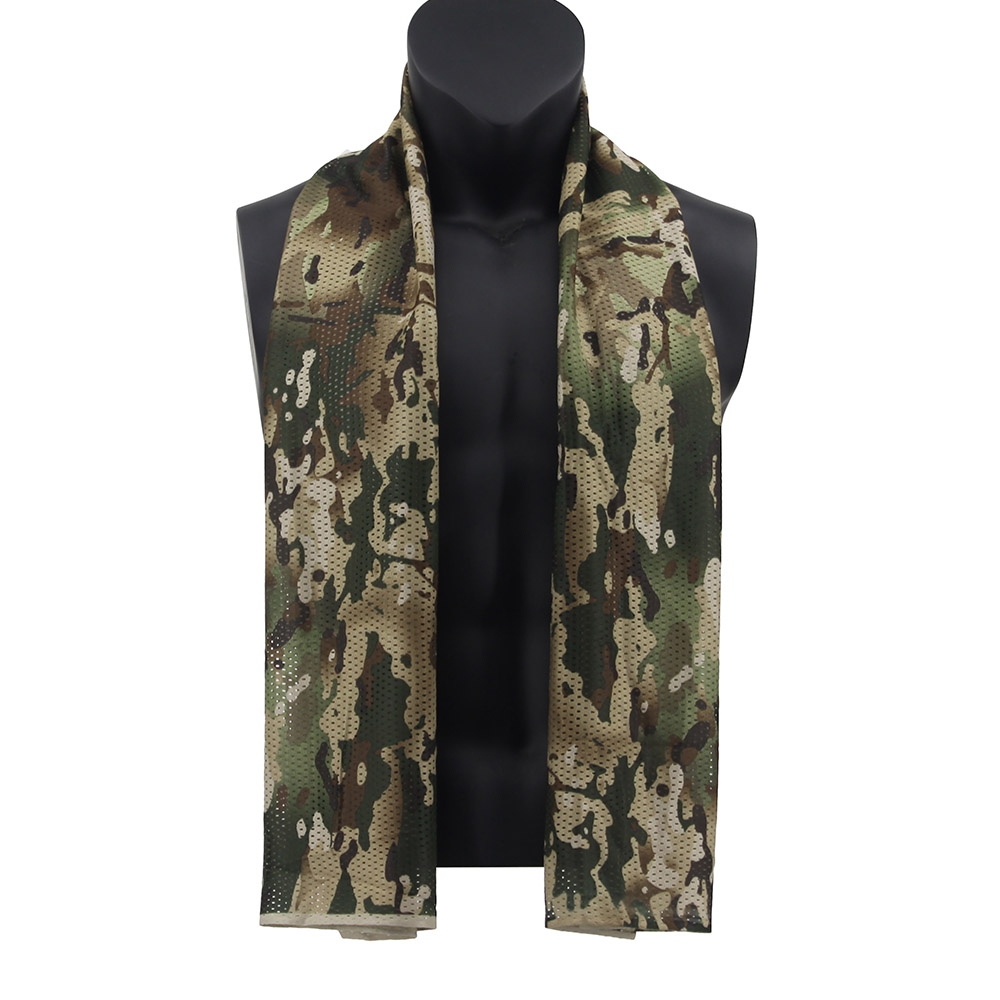 Jagd Gittergewebe Atmungsaktive Schal 165*48 cm Taktische Bandana Spezielle Bedienungen Tarnung Gesicht Handtuch Gewehr Tarnung Netz: Champagner