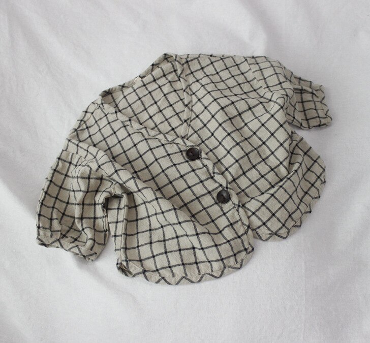 2 3 4 5 6 años Camisas de Niños Pequeños Casual coreano abrigo de celosía para Niñas Ropa de niños recién llegado camisas de niños Tops de bebé: 5 años