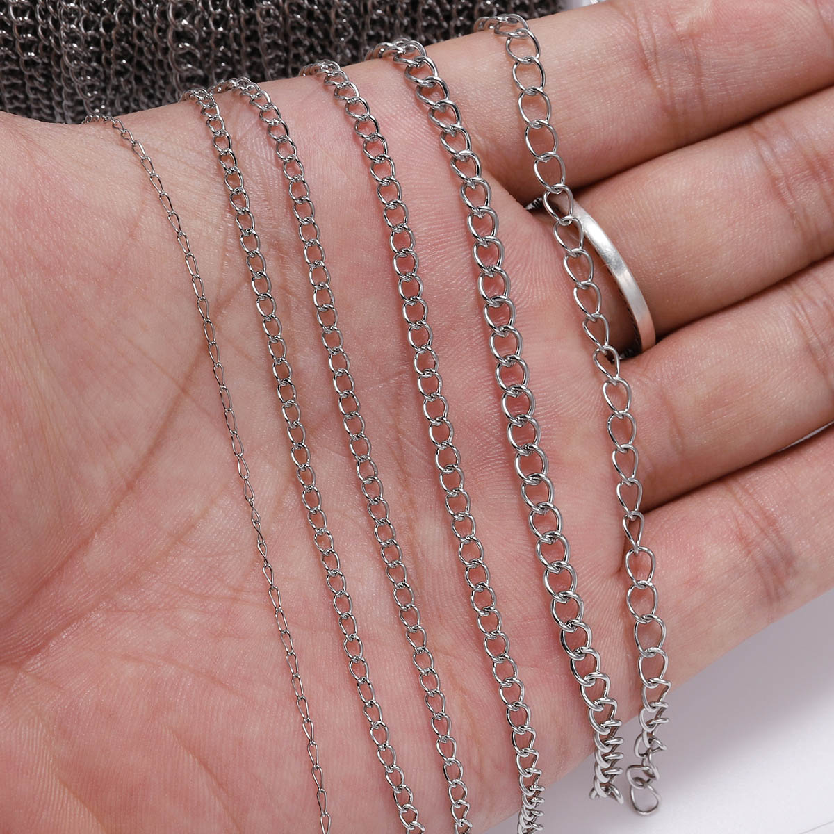 5M/Lot Stainless Steel Necklaces Chains 1.2 2.2 2.4 3.0 4.0mm Bulk Jewellery Chain For DIY Jewelry Making Findings Accessories