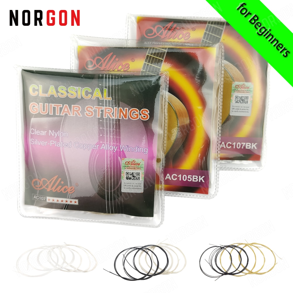Alice Corde Della Chitarra Classica Principianti Chiaro/Nero nylon Parti di Chitarra e Accessori AC107 AC105BK AC107BK