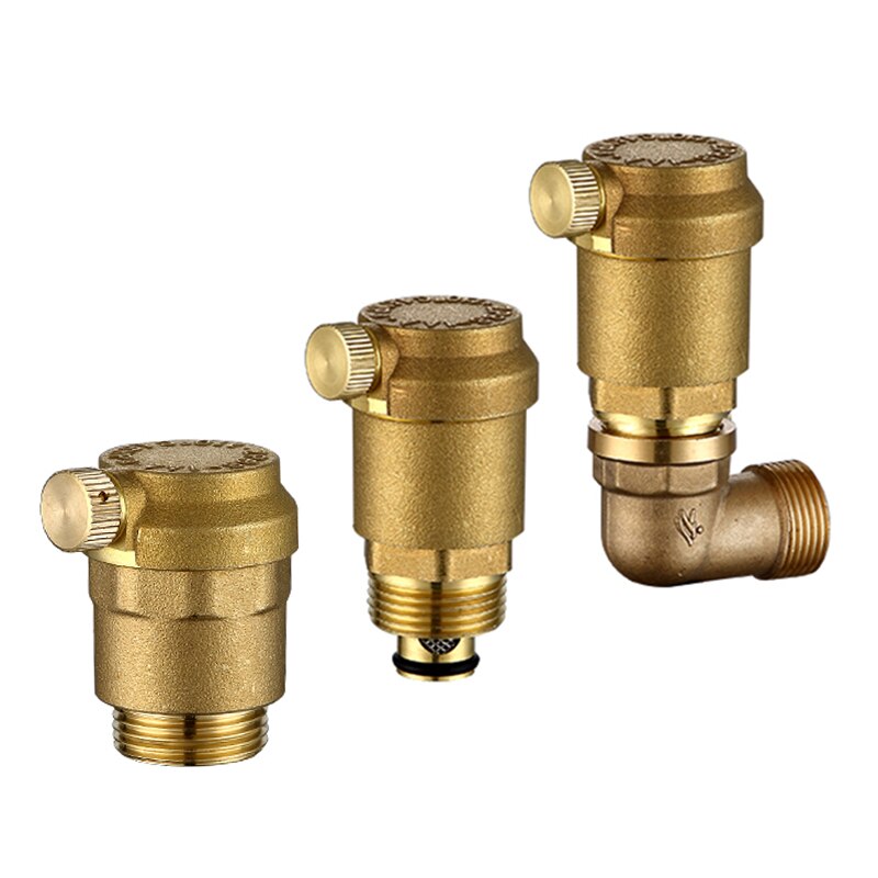 Brass Automatic Deflation Valve for Household water heating pipes Vent valve vertical/Elbow DN15/20/25 Floor Heating Systems