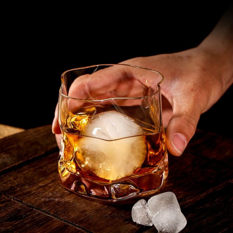 Japanese Irregular Crystal Whisky Old Fashioned Glass Free Ice Ball Mould Vodka Red Wine Tumbler Verre Whiskey XO