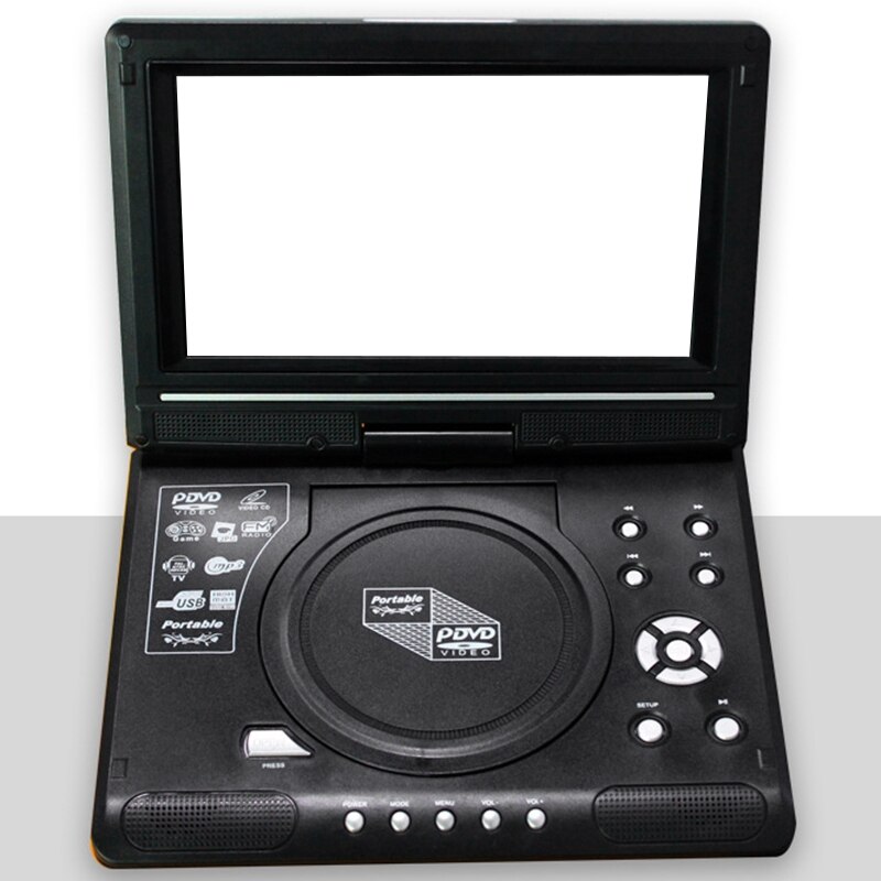9.8 Inch Portable Home Car DVD Player VCD CD Game TV Player USB Radio Adapter Support FM Radio Receiving-EU Plug