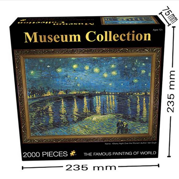 14 tipo di Adulto 2000 Pezzi Del Mondo della Pittura A Olio di Puzzle Difficile Famosa Notte Stellata Carta Più Spessa Di Puzzle Regalo Di Natale per il Bambino: style 2