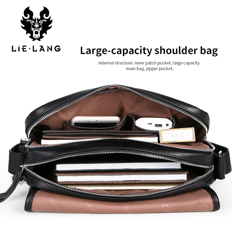 LIELANG Crossbody Bags Shoulder Bag Casual Men's Messenger Bag Men Waterproof Brand Soft leather Mens Shoulder Bags