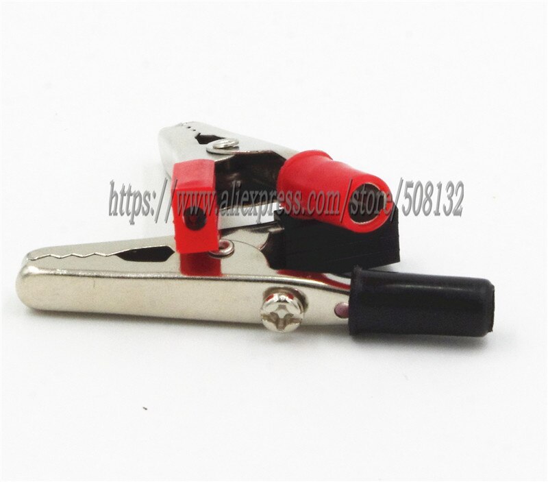 10 stuks testclips krokodil alligator abs opening 11.5mm staal 5 stuks rood en 5 stuks zwart