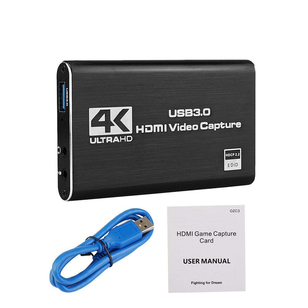 Hdmi-kompatibelt videooptagelseskort 4k skærmoptagelse usb 3.0 1080p 60 fps spiloptagelsesenhed til xbox one  ps4 wii nintendo