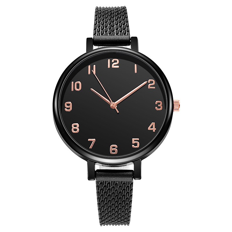 SHSHD-reloj de cuarzo noctilucente para mujer, pulsera de malla de acero inoxidable de 39mm, color oro rosa, resistente al agua,: hei