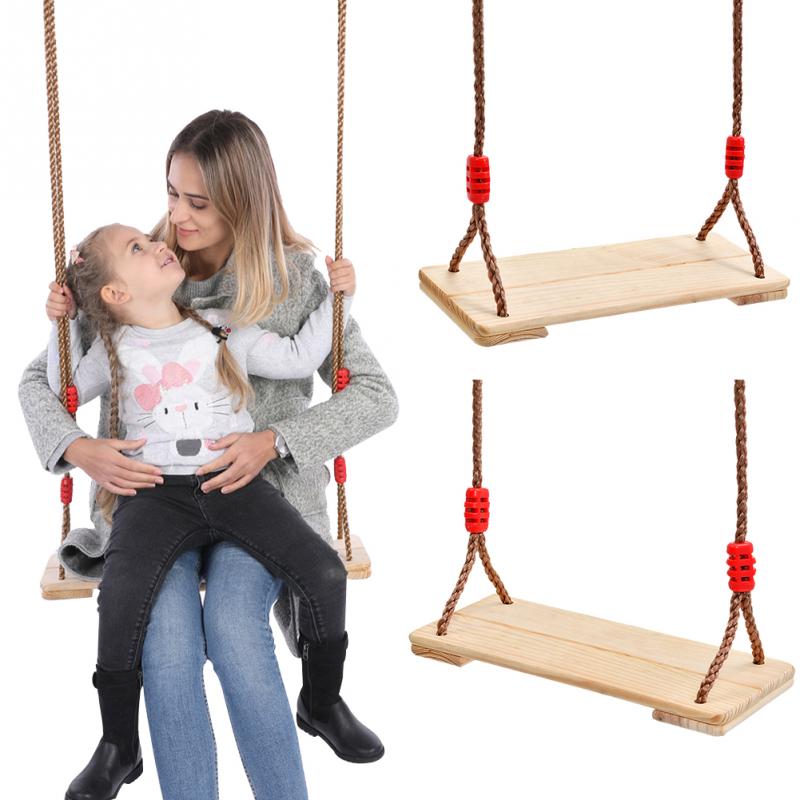 Adults Children Adjustable Rope Swing Kids Rocking Chair Indoor Outdoor Garden Yard Wooden Hanging Swings Game Tool