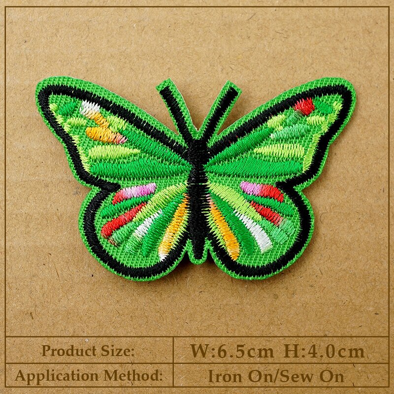 Gekleurde Vlinder Geborduurde Applique Patches Stof Kledingstuk Kleding Kleding Accessoires Borduurwerk Badges Rood Groen Geel: 3