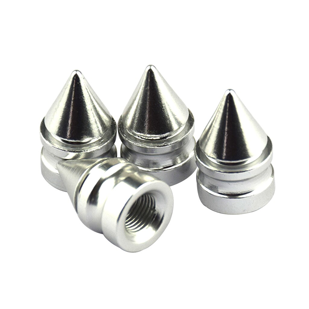 4 Pcs Bolt-em Alumínio Da Haste Da Válvula Do Pneu de Carro Caps Pico Theftproof Válvulas de Pneus de Tampas Das Válvulas de Roda Da Bicicleta Da Motocicleta pneus Haste Cap Air: Sliver