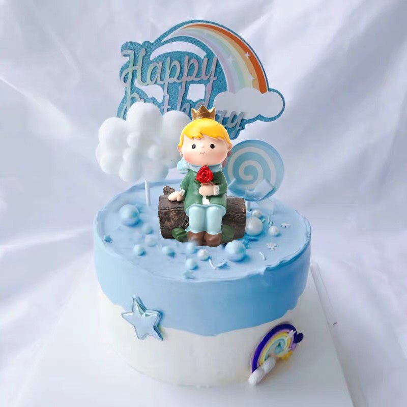 Décor artisanal de dessin animé petit Prince | En résine, Pot de fleur, petit Prince, ornements faits à la main, pour la maison en
