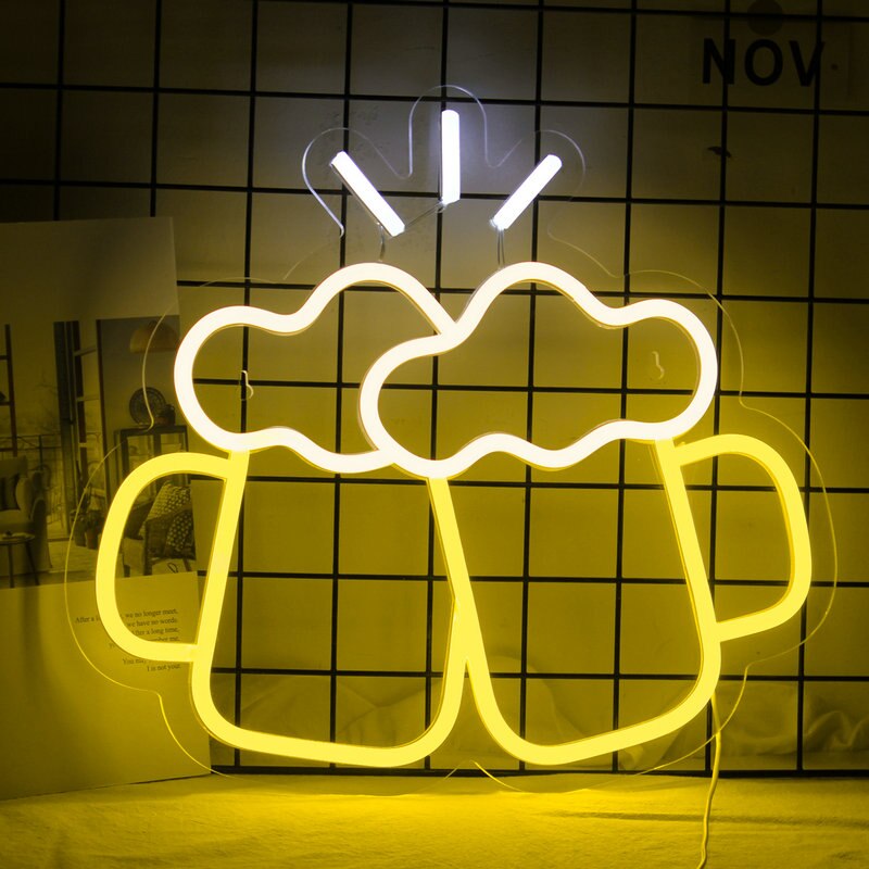 Ineonlife Neon Led Neon Teken Bier Proost Muur Opknoping Art Acryl Nachtlampje Voor Party Restaurant Bar Room Decor usb