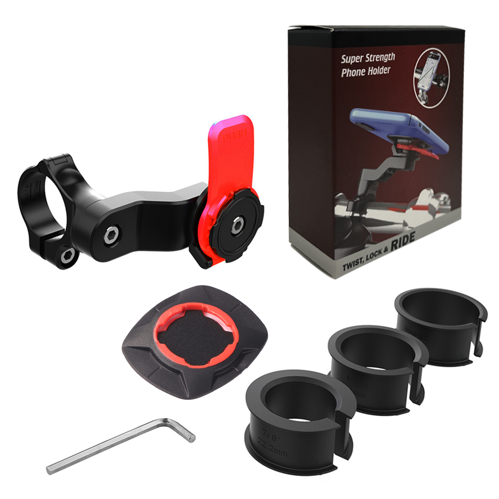 Quad Lock Motorcycle Bicycle Handlebar Navigation Support Shockproof Phone Bracket Vibration Damper Motorcycle Bike Phone Holder: WHITE
