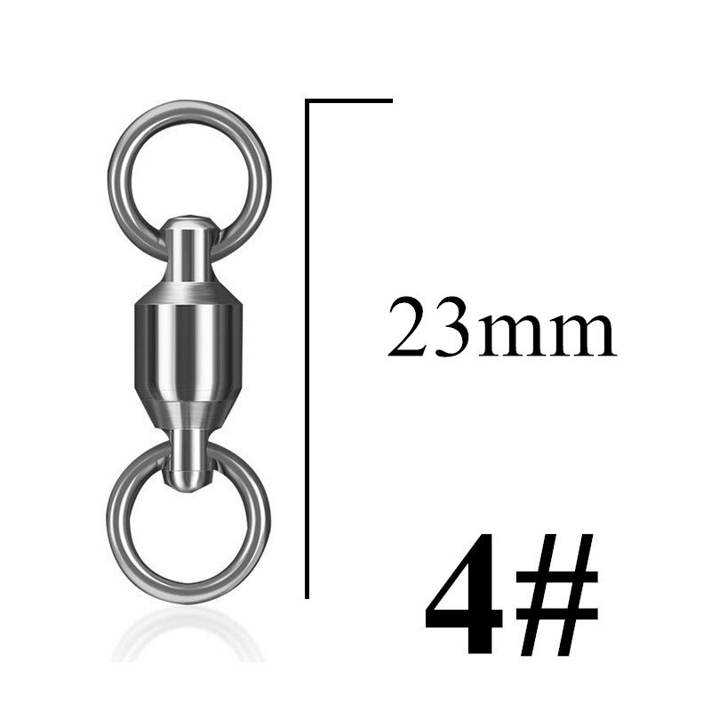 10pcs Fishing Swivel Heavy Duty Ball Bearing Connector Rolling Stainless Steel Solid Ring Hook Connector Fish Tacke Accessories: 10Pcs Size  4