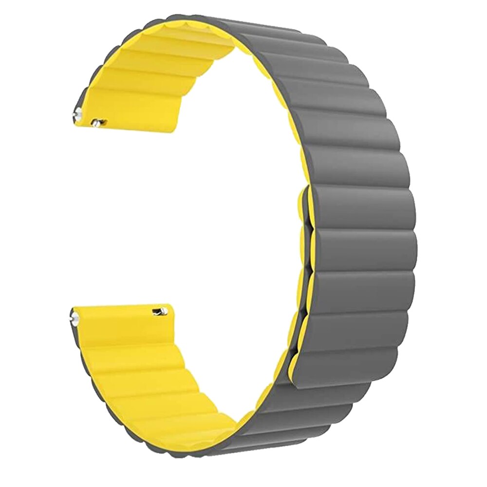Magnetisk reim for oneplus smartwatch klokkebånd silikonarmbånd for en pluss klokke sportserstatning armbånd correa: Grå gul