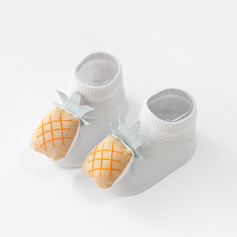 Baby Girls Boys Cartoon Ankle Socks Cotton Newborn Anti- Slip Floor Sock fruit Brand Summer: Gray / M   1-3year