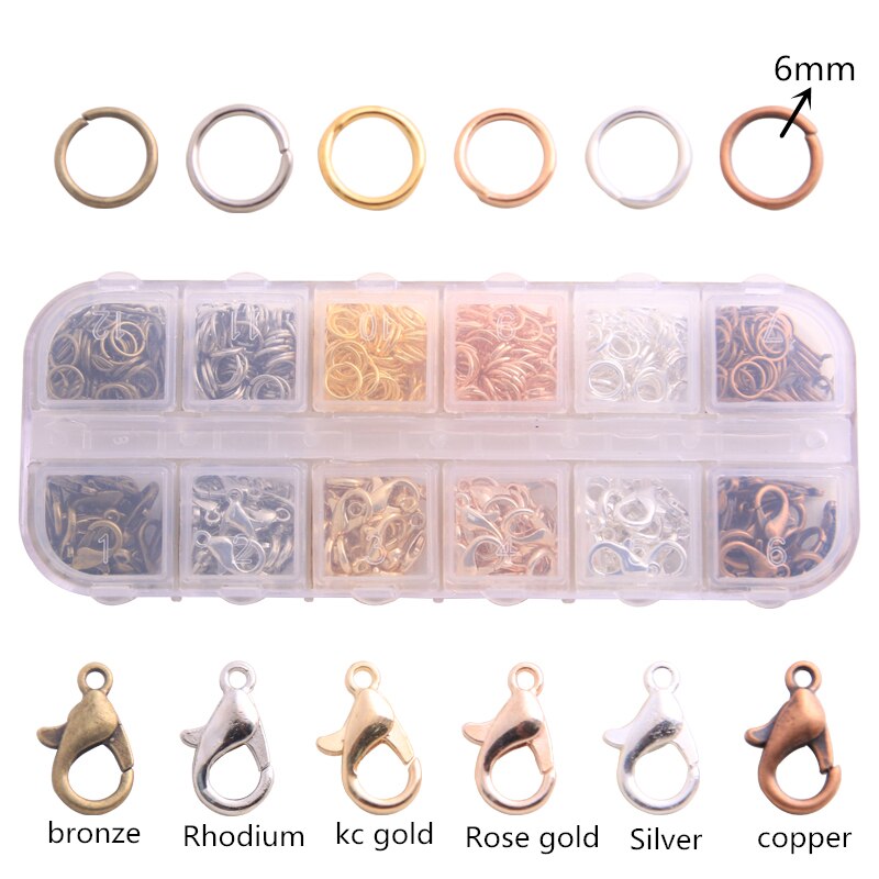 1 Doos 4 Stijlen 7 Kleur Karabijn Open Jump Rings Split Ringen Link Loop Voor Diy Sieraden Maken Bevindingen connector