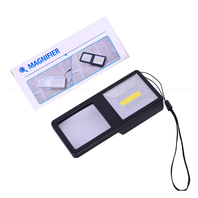 Lupa Rectangular de mano con retroiluminación, Lupa portátil de 7 LED con luz LED, Lupa de lectura para ancianos