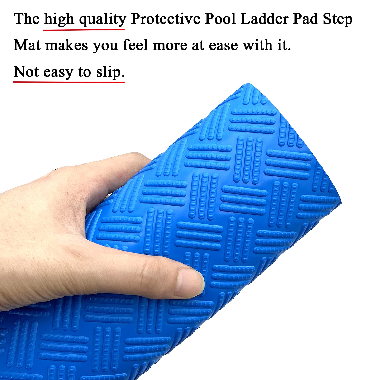 Zwembadtrapmat met antisliptextuur - Blauw beschermend zwembadladderkussen, zwembadveiligheidsaccessoires voor bovengrondse trappen